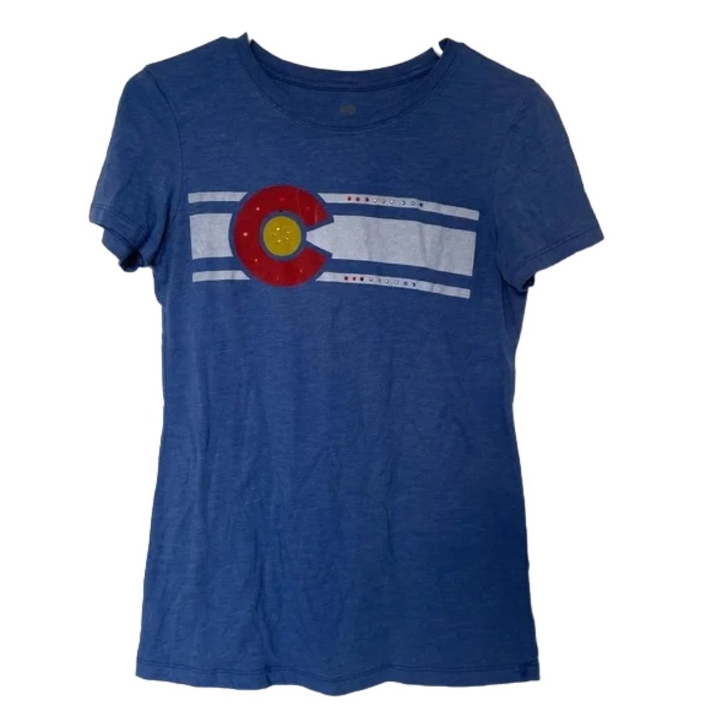 Colorado Blue Bedazzled Tshirt Womens Size Medium